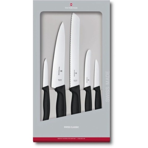 Набір кухонний Victorinox SwissClassic Kitchen Set 5 ножів з чорн. ручкою у подар.упак.