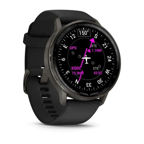 Смарт-годинник Garmin D2 Air X15 чорний з чорним силіконовим ремінцем