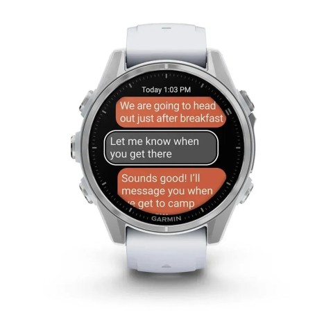Garmin Fenix 8 AMOLED (43 мм) серебристый/белый камень