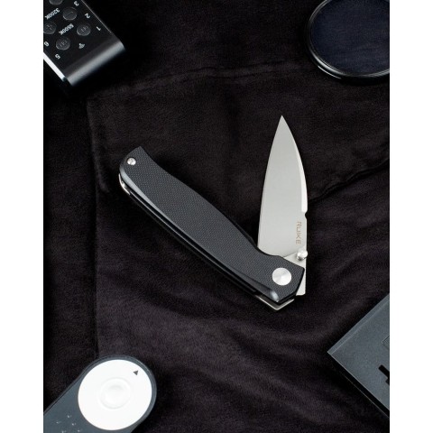 Ніж складаний кишеньковий Ruike M662-TZ, (7.4 см) steel 154СМ / TC4 (титан) + G10 чорний