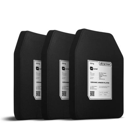 Комплект бронеплит керамічних Ukrarmor 6 клас, 5,6 кг M (25х30 см.)