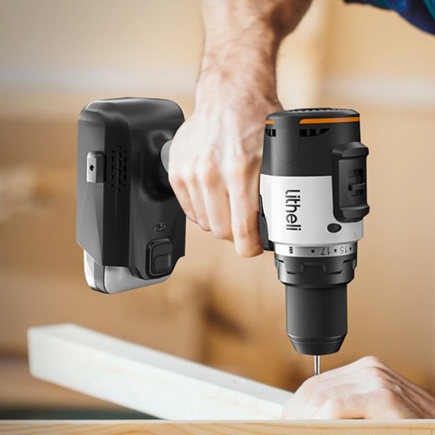 Акумуляторний ударний шурупокрут Litheli безщітковий, живлення від павербанку (УМБ Litheli Power Bank 20000 mAh, 45 W, 2А в комплекті)