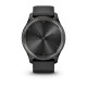 Смарт-годинник Garmin vivomove Trend із грифельним сталевим безелем, чорними корпусом та ремінцем