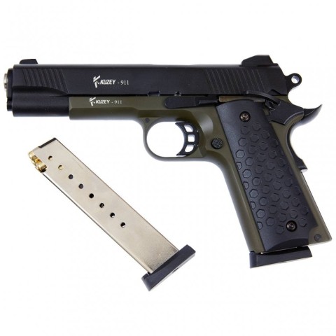 Стартовый пистолет KUZEY 911#2 Black/Green Grips