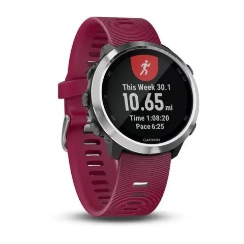 Смарт-годинник Garmin Forerunner 645 Music з вишневим ремінцем