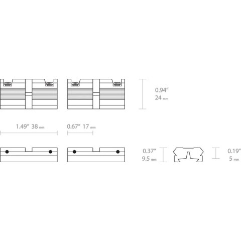 Адаптер раздельный Hawke Adaptor Base 11 мм - Weaver