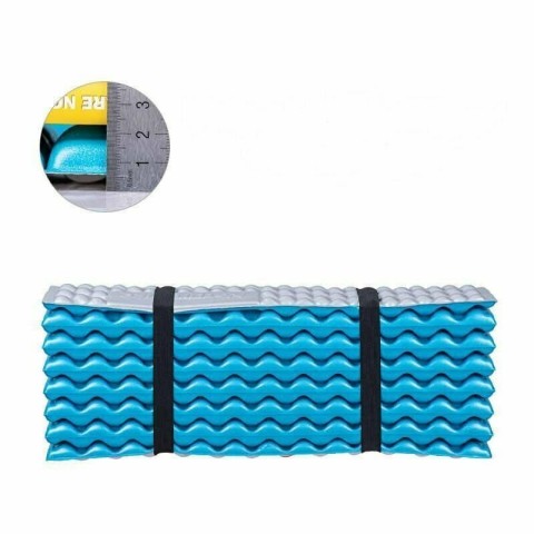 Килимок туристичний складаний одномісний IXPE Naturehike Thickened NH20FCD07 кемпінговий з алюмінієвою плівкою, 187x56x2,5 см, блакитний