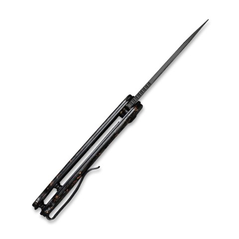 Ніж складаний кишеньковий Civivi Elementum, (7.5 см) Damascus / Carbon Fiber чорний