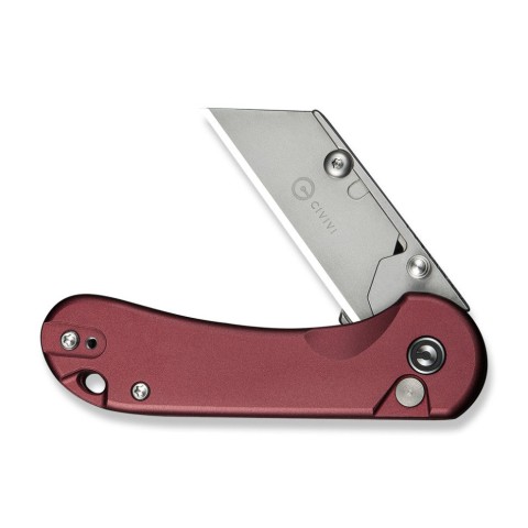 Ніж трапеція складаний кишеньковий Civivi Elementum Utility, (5.8 см) 6Cr13 / Aluminum червоний