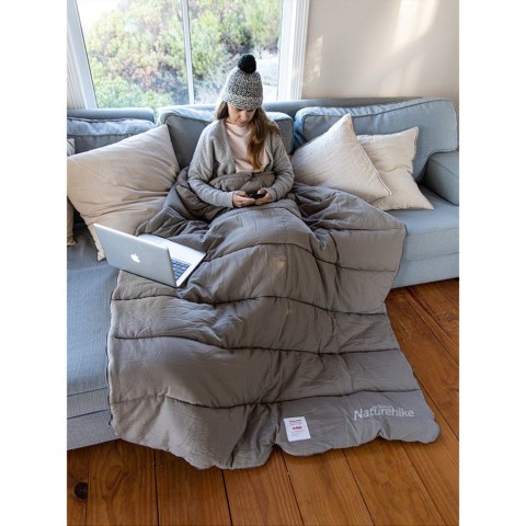 Спальний мішок з капюшоном із звичайним мішком для зберігання Naturehike M300 CNK2350WS023, зелений, правий