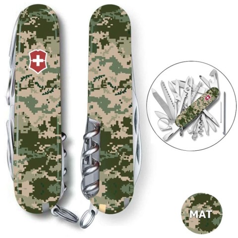 Складаний ніж Victorinox SWISSCHAMP ARMY Піксель з черв. лого 1.6795.3.W3941p