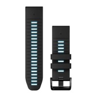 Ремешки для часов Garmin QuickFit 26 силиконовые, черные/голубые