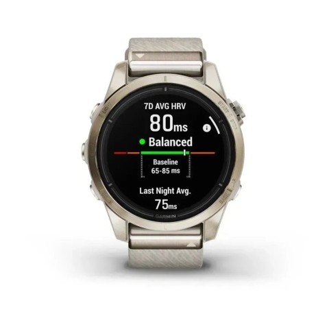 Смарт-часы Garmin epix Pro Gen 2 Sapphire Edition (42мм) нежно-золотистый с нейлоновым ремешком кремового цвета