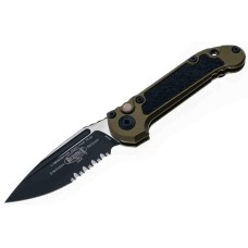 Нож Microtech L.U.D.T. S/E Gen III,  черный клинок, полусеррейтор, рукоять OD green