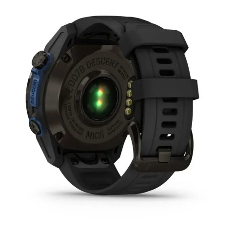 Смарт-годинник Garmin Descent Mk3i (43 мм) карбоново-сірий DLC титановий з чорним силіконовим ремінцем
