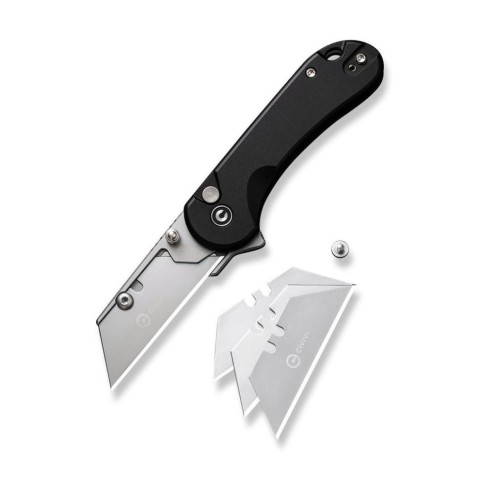Ніж трапеція складаний кишеньковий Civivi Elementum Utility, (5.8 см) 6Cr13 / Aluminum чорний