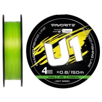 Шнур Favorite U1 PE 4x 150m (light green) #0.8/0.153mm 10lb/4.8kg