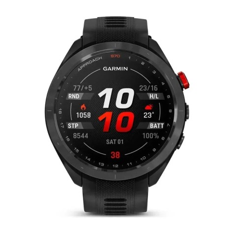 Смарт-часы Garmin Approach S70 (47 мм) с черным керамическим безелем и черным ремешком