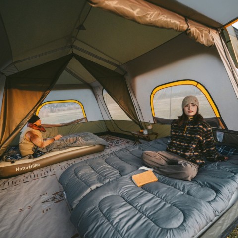 Намет восьмимісний Naturehike Cape 13.1 CNK2450WS050 з швидким розкриттям, сіро-коричневий