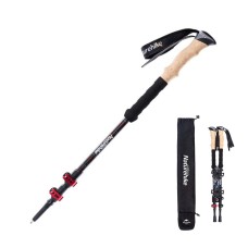 Трекінгова палиця Naturehike NH20DS003, 135 см, чорний/червоний