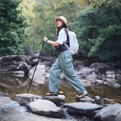 Трекінгова палиця 3-сек. Naturehike CNK2550DS010, 55-120 см, алюміній, зелена