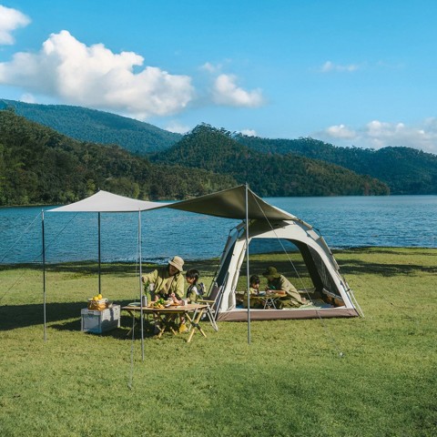 Намет чотиримісний із тентом автоматичний Naturehike Ango CNK2550WS010, коричневий