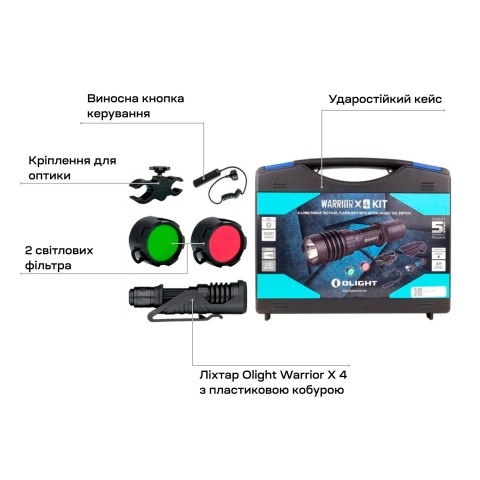 Набір Olight Warrior X 4 KIT Matte Black