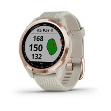 Смарт-годинник Garmin Approach S42 рожеве золото зі світло-пісочним ремінцем