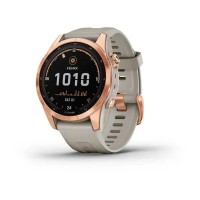 Смарт-годинник Garmin fenix 7S Solar рожево-золотистий зі світло-пісочним ремінцем