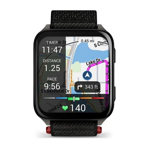 Смарт-годинник Garmin Venu X1 чорно-сланцевий титан з чорним нейлоновим ремінцем ComfortFit