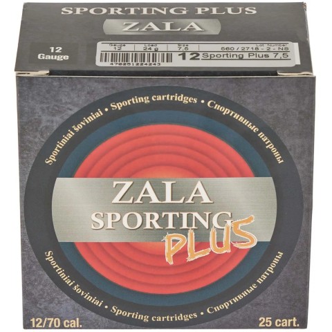 Патрон Zala Arms Sporting Plus кал. 12/70 дробь №7,5 (2,4 мм) навеска 24 г
