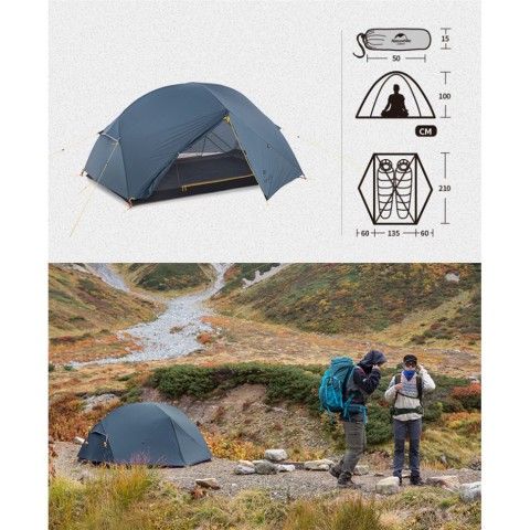 Намет двомісний ультралегкий Naturehike Mongar UL NH19M002-J, синій
