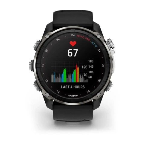 Смарт-часы Garmin Descent Mk3i (51 мм) серебрянно-черные PVD титановые с черно/серым силиконовым ремешком
