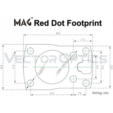 Райзер Vector Optics для коліматору Frenzy MAG footprint