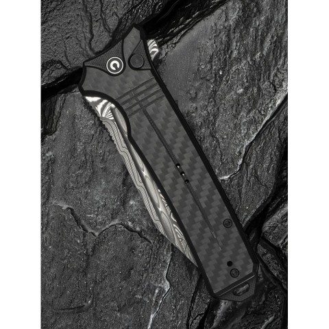 Ніж складаний туристичний Civivi Neurohaptic, (9.5 см) Damascus / Carbon Fiber & G10