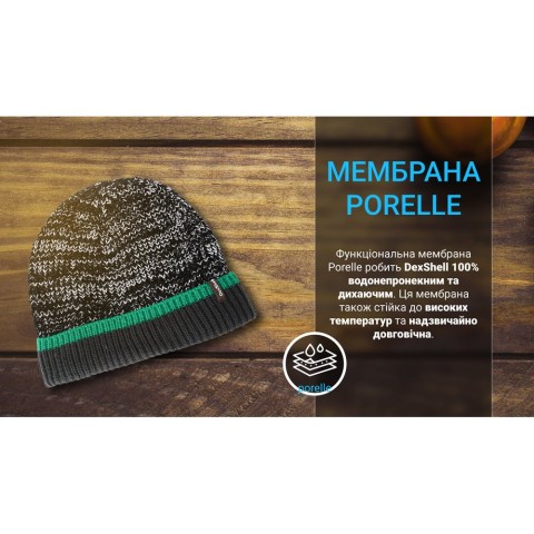 Шапка водонепроникна Dexshell, р-р S/M (56-58 см), з червоною смужкою