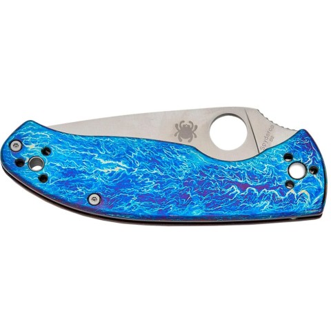 Ніж Spyderco Tenacious, D-2, Titanium blue