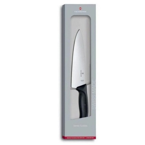 Кухонний ніж SwissClassic Carving  20см рифл. широк. с чорн. ручкой (GB)
