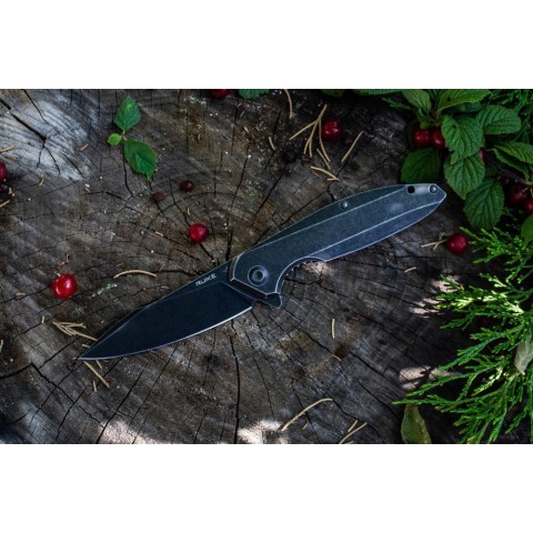 Ніж складаний туристичний Ruike P128-SB, (9.3 см) 14C28N / 3cr14n чорний