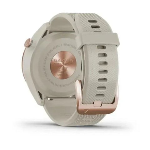 Смарт-годинник Garmin Approach S42 рожеве золото зі світло-пісочним ремінцем