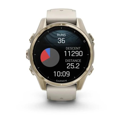 Смарт-годинник Garmin fenix 8 AMOLED (43 мм) Sapphire золотистий/туманно-сірий пісочний