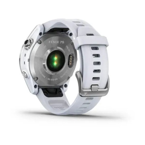 Смарт-годинник Garmin fenix 7S сріблястий з ремінцем кольору білого каменю