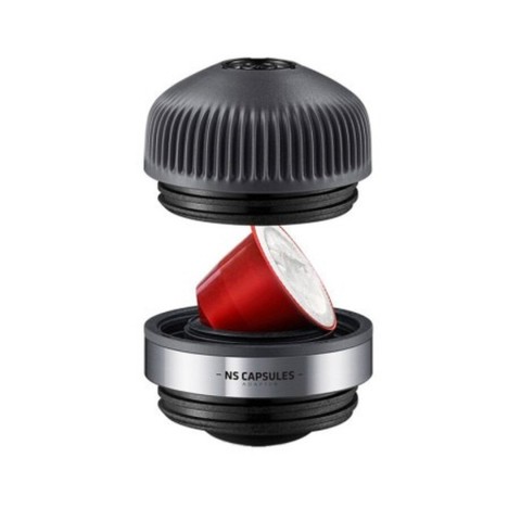 Портативна еспресо-кавоварка Wacaco Nanopresso з адаптером для капсул, механічна, для меленої кави