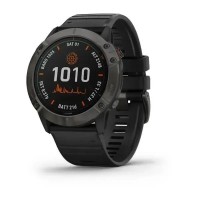 Смарт-годинник Garmin fenix 6X Pro Solar титановий сірий DLC з чорним ремінцем