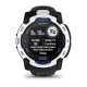 Смарт-годинник Garmin Instinct 3 (50 мм) Solar білий камінь/чорний/синя блискавка
