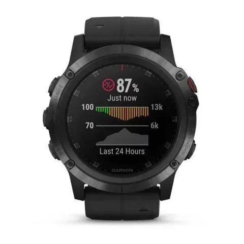 Смарт-годинник Garmin Fenix 5X Plus Sapphire чорний з чорним ремінцем