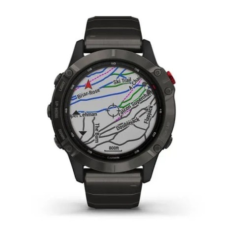 Смарт-годинник Garmin fenix 6 Pro Solar Edition титановий вуглецево-сірий DLC з титановим DLC ремінцем