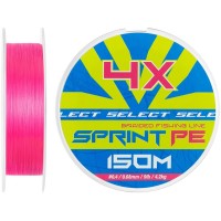 Шнур Select Sprint PE 4X Pink 150m #0.4/0.08mm 9lb/4.2kg