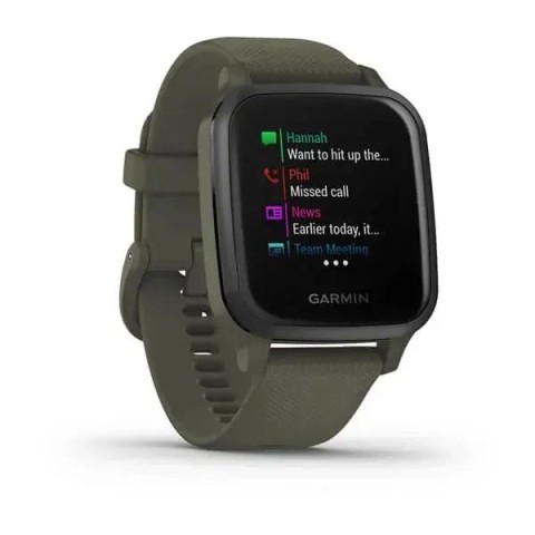 Смарт-годинник Garmin Venu Sq Music Edition темно-зелений із сірим безелем