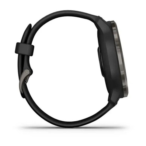 Смарт-часы Garmin Venu 2 черные с черным безелем и кожаным ремешком